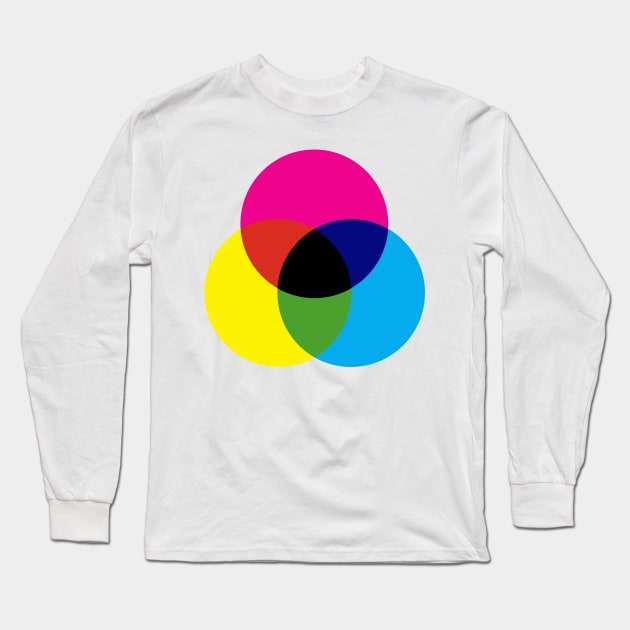 CMYK / RBG Graphic Artist Color Wheel Long Sleeve T-Shirt by darklordpug